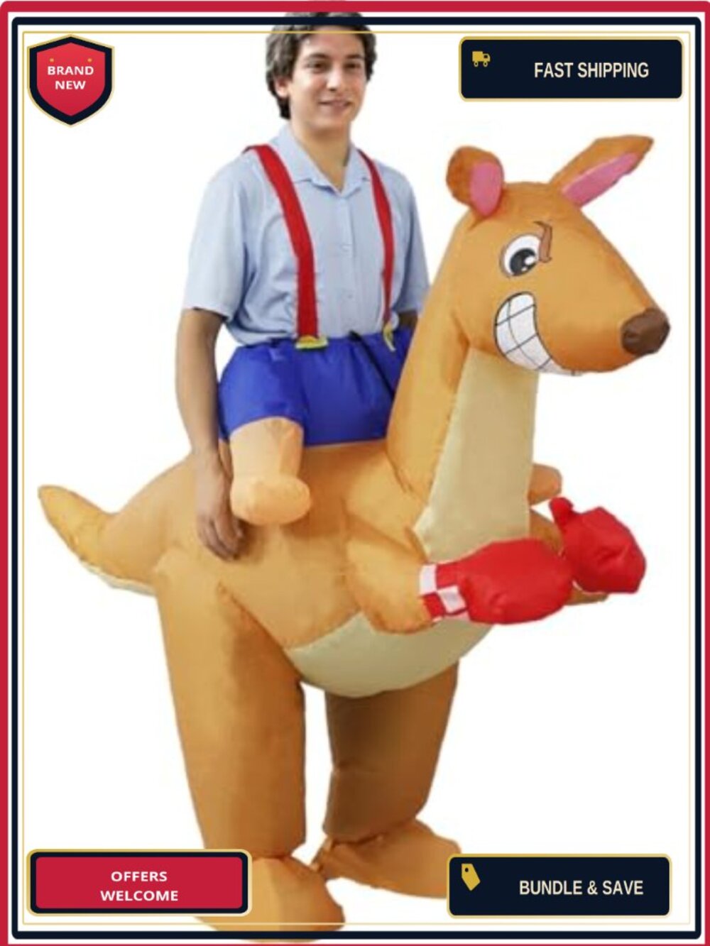Unisex-Adults Inflatable Kangaroo Costume with Fan and Battery Box